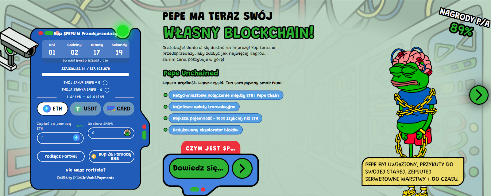 Bitcoin przebija kolejne rekordy! Tokeny memiczne na fali wzrostu. Liderem Pepe Unchained