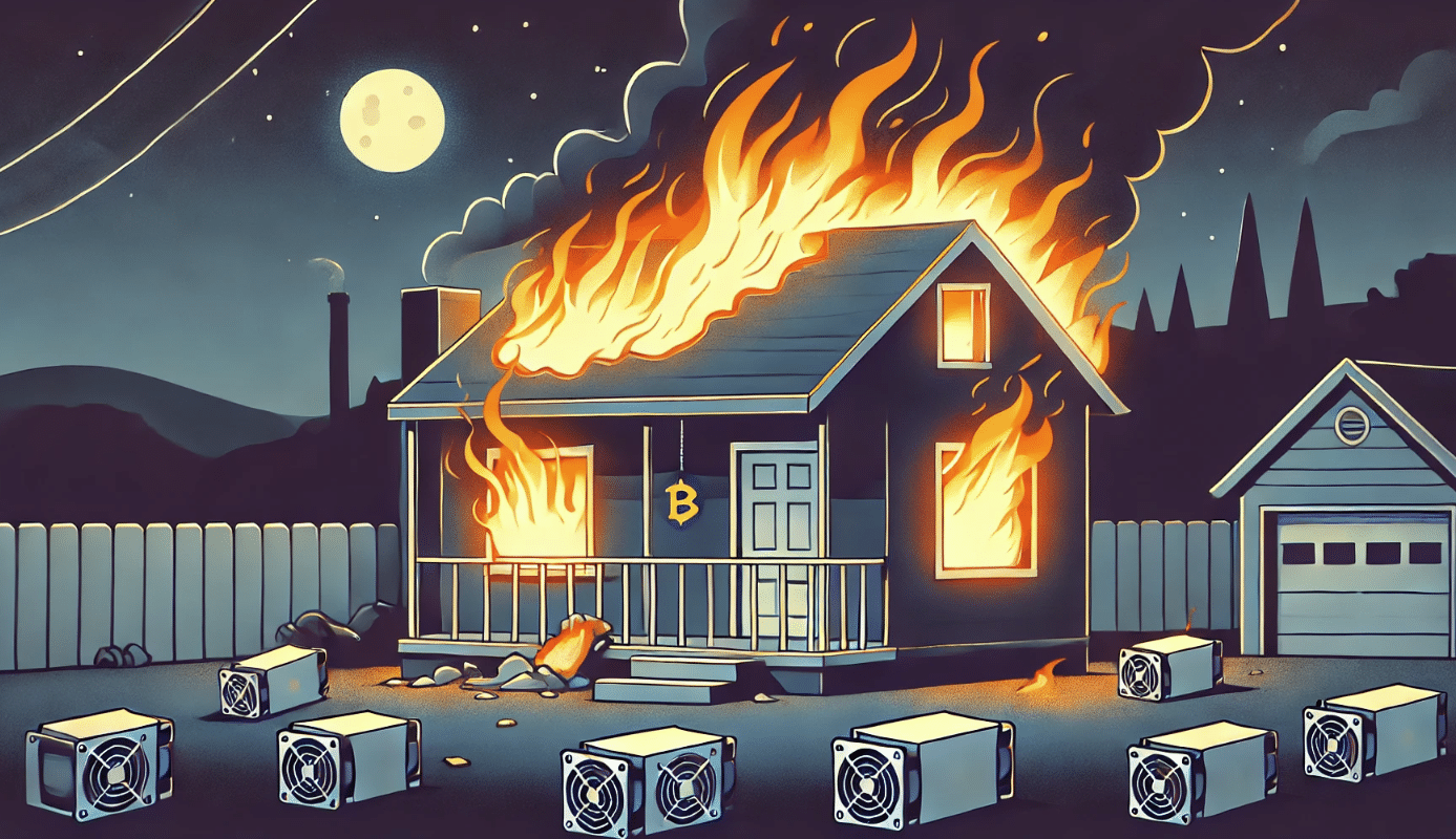Kopał kryptowaluty. Spalił dom