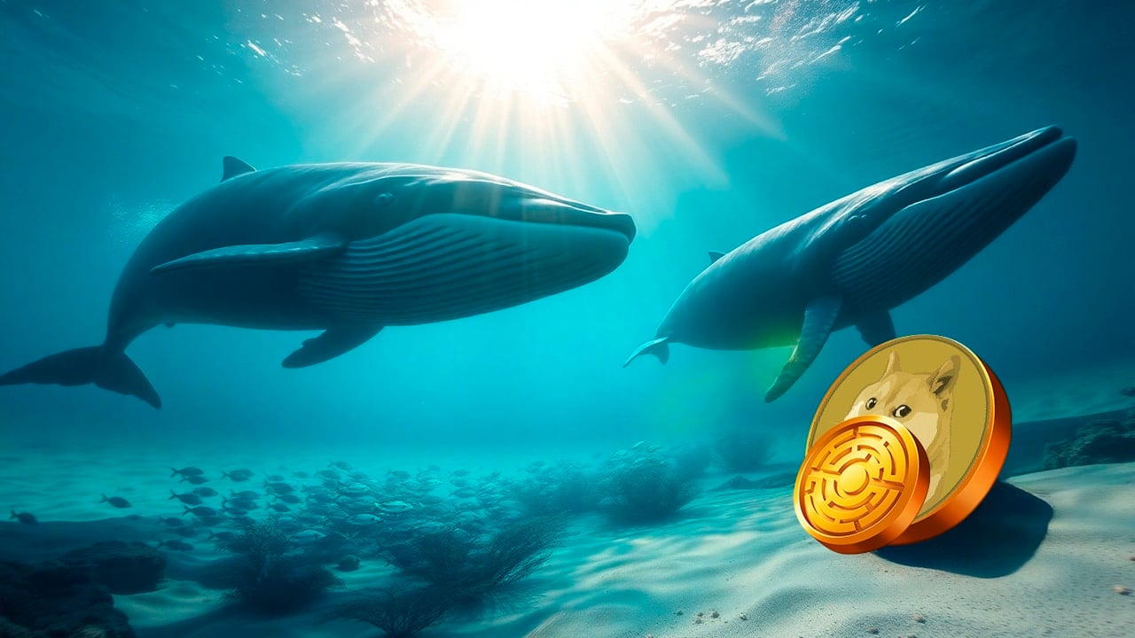 W marcu wieloryby kupiły 220 mln DOGE pomimo spadku cen. Jaką inną monetę gromadzą po cichu?