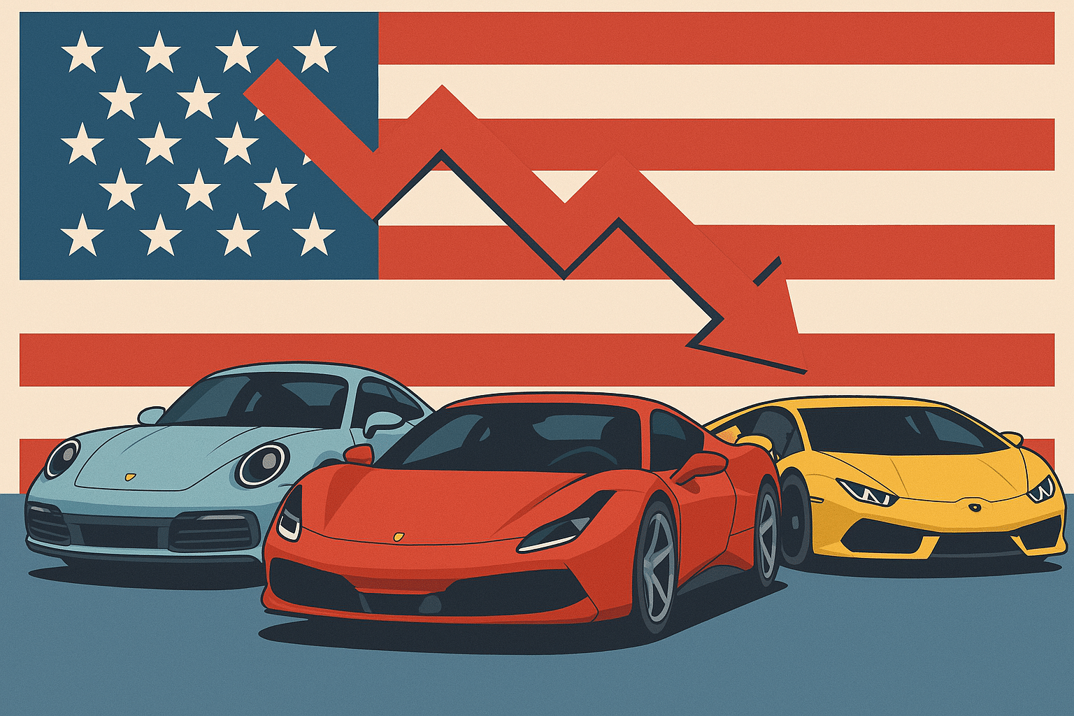 Donald Trump pakuje Porsche, Ferrari i Lamborghini w kłopoty