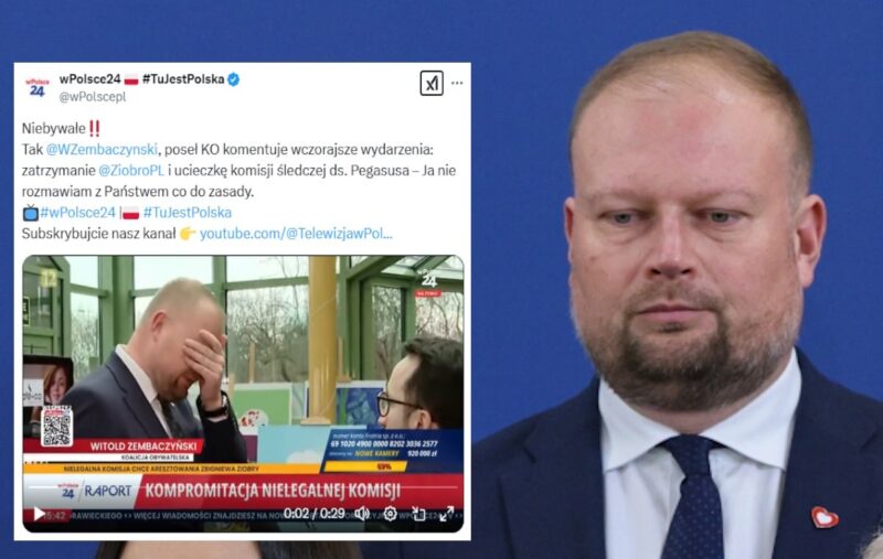 Zembaczyński boi się pytań wPolsce24. „Nie gadamy, serio”