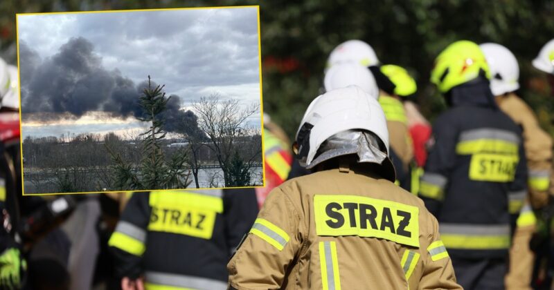 Kłęby dymu nad Gdańskiem. Płonie namiot z meleksami