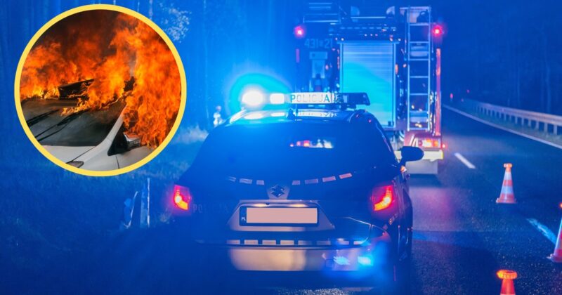 Dramatyczny wypadek pod Warszawą. „Przez okno wystawała głowa wystraszonej kobiety”