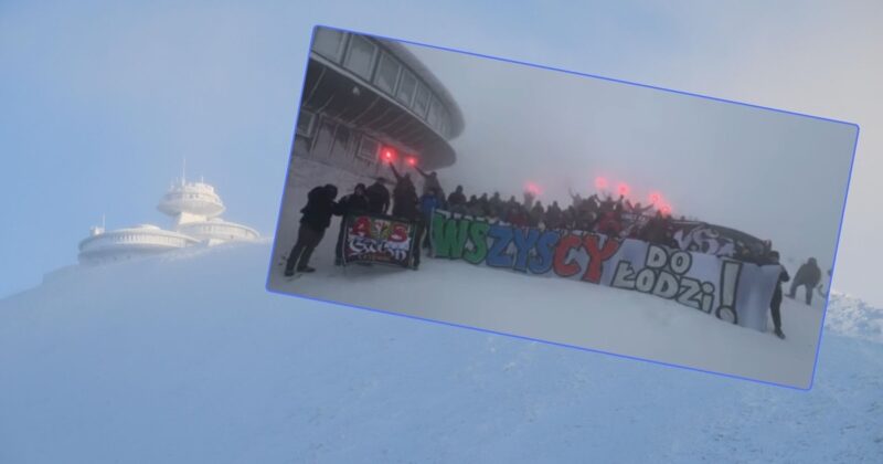 Grupa kibiców odpaliła race na szczycie Śnieżki. Policja szuka sprawców