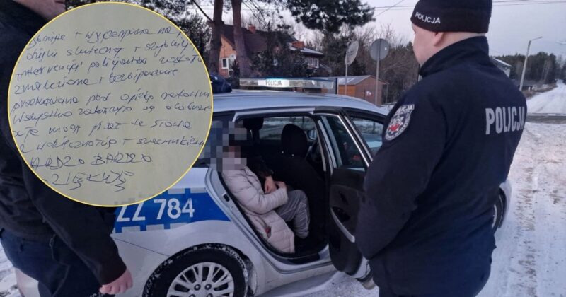 Zadzwoniła po pomoc, powiedziała, iż „widzi tylko las”. Zostawiła policjantom karteczkę