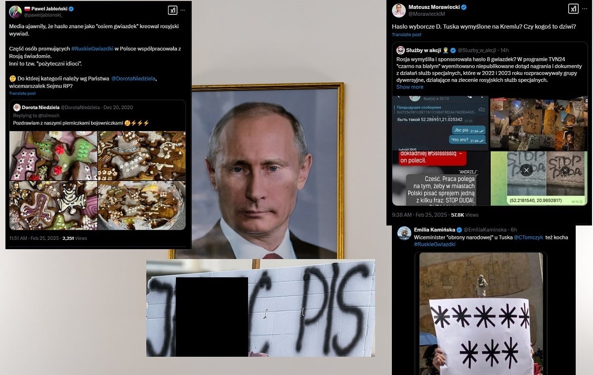 „Ruskie Gwiazdki” podbijają sieć! Kto „j…ł PiS” cyrylicą?