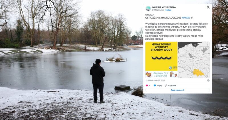 IMGW wydał ostrzeżenie. „Możliwe gwałtowne wzrosty poziomu wody w rzekach”
