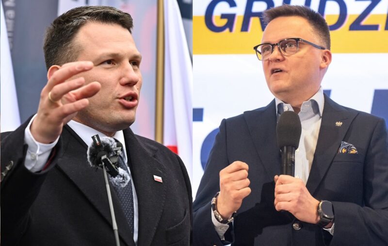 Mentzen bije w Hołownię. W tle „wgniatanie Putina w ziemię”