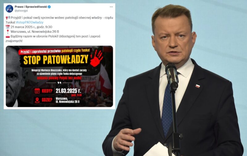Protest w obronie Mariusza Błaszczaka! „Pokaż swój sprzeciw”
