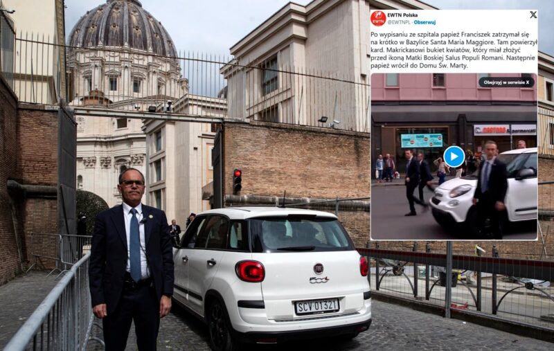 Wzruszający gest. Papież złożył kwiaty przed obrazem NMP