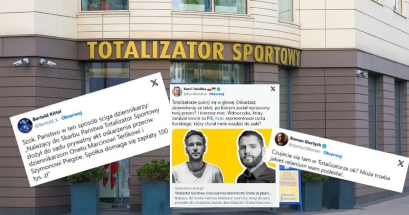 Burza w sieci po ruchu Totalizatora Sportowego. Spółka reaguje i wycofuje akt oskarżenia przeciw dziennikarzom Onetu