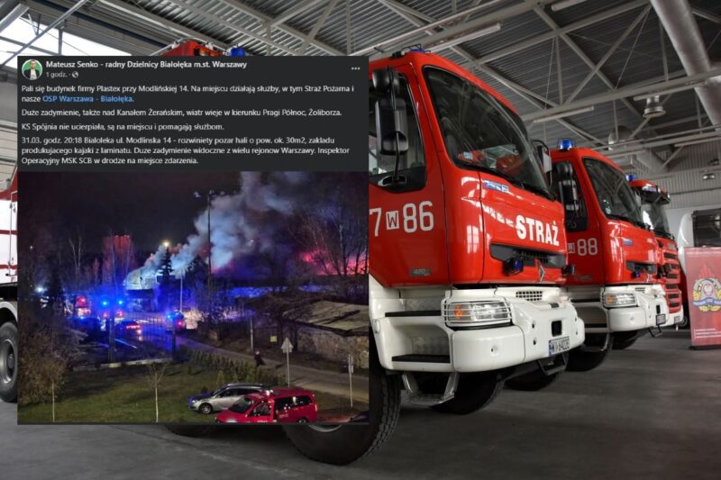 Ogromny pożar na warszawskiej Białołęce!