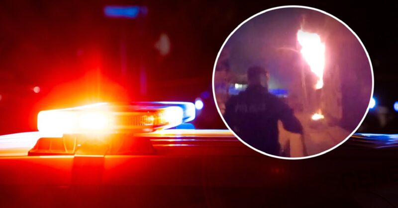 Wynieśli mężczyznę z płonącego budynku. Jest nagranie