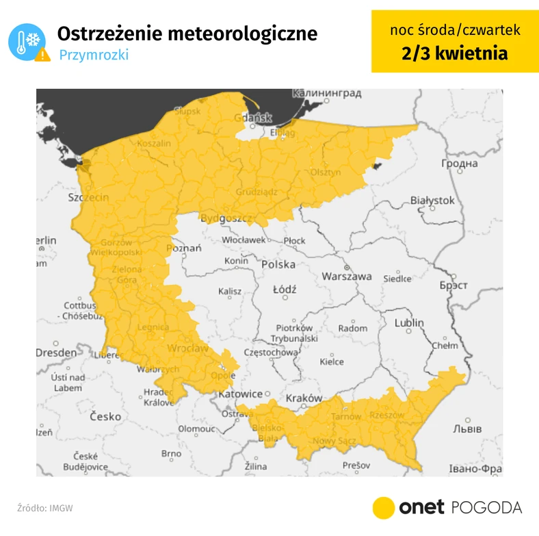 IMGW ostrzega przed przymrozkami. Apogeum zimna dopiero przed nami