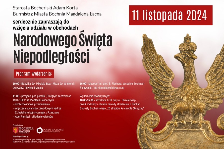 Narodowe Święto Niepodległości. Uroczystości w Bochni – PROGRAM