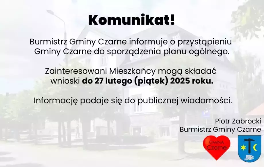 Przystąpienie Gminy Czarne do sporządzenia planu ogólnego